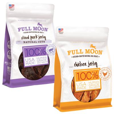 Bundle: Full Moon Natural Cuts Sliced Pork Jerky + Chicken Jerky Dog Treats