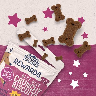 Premios para perros Rewards de razas pequeñas con sabor a venado, galletas crujientes, bolsa de 8 oz