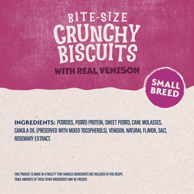 Rewards Small Breed Venison Flavored Crunchy Biscuit Dog Treats, 8-oz bag