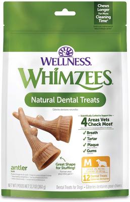 by Wellness Occupy Antler Dental Chews Natural Grain-Free Dental Dog Treats, Medium, 12 count