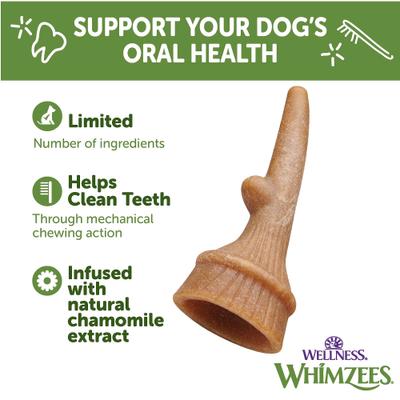 by Wellness Occupy Antler Dental Chews Natural Grain-Free Dental Dog Treats, Medium, 12 count