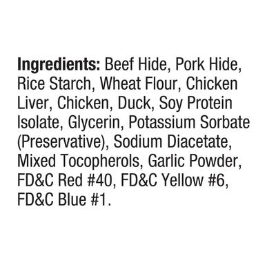 Triple Flavor Play-Tug-Chew Rings Chicken Liver, Chicken & Duck Dog Treat Chews, 4 count