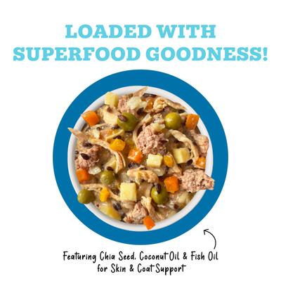 Awesome Shiny, Chicken Breast & Brown Rice Recipe with Veggies & Flaxseed Adult Gluten-Free Shredded Canned Wet Dog Food, 6-oz can, case of 8