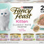 Bundle: Purina ONE Healthy Kitten Formula Dry Food + Fancy Feast Tender Feast Canned Kitten Food