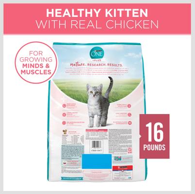 Bundle: Purina ONE Healthy Kitten Formula Dry Food + Fancy Feast Tender Feast Canned Kitten Food