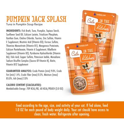 Cats in the Kitchen Pumpkin Jack Splash Tuna in Pumpkin Soup Grain-Free Cat Food Pouches, 3-oz pouch, case of 12