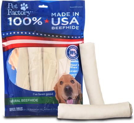 Beefhide 8-inch Rolls Natural Flavored Dog Hard Chews, 15 count