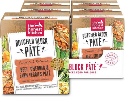 Butcher Block Pate Beef, Cheddar & Farm Veggies Pate Wet Dog Food, 10.5-oz box, bundle of 12