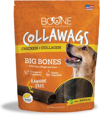 Collawags Large Bones Chicken Flavor Dog Treats, 10-oz bag