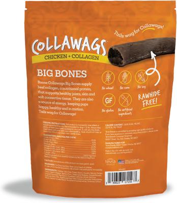 Collawags Large Bones Chicken Flavor Dog Treats, 10-oz bag