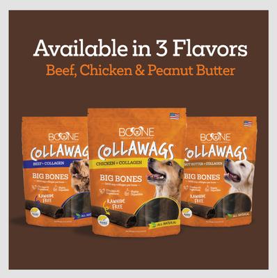 Collawags Large Bones Chicken Flavor Dog Treats, 10-oz bag