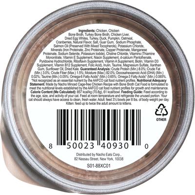 Made by Nacho Cage Free Minced Chicken Recipe with Bone Broth Wet Cat Food, 2.5-oz cup, case of 10