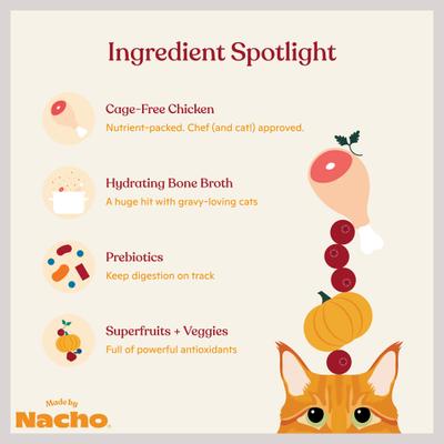Made by Nacho Cage Free Minced Chicken Recipe with Bone Broth Wet Cat Food, 2.5-oz cup, case of 10