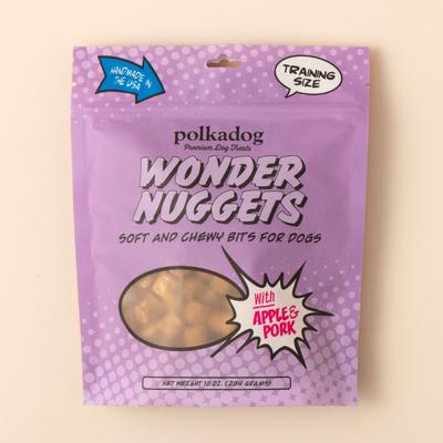 Wonder Nuggets - Golosinas suaves y masticables de manzana y cerdo para perros, bolsa de 10 oz