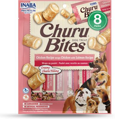 Churu Bites Wraps Chicken with Salmon Recipe Grain-Free Soft & Chewy Dog Treats, 0.42-oz, pack of 8