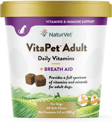 VitaPet Adult Plus Breath Aid Soft Chews Multivitamin for Dogs, 60 count