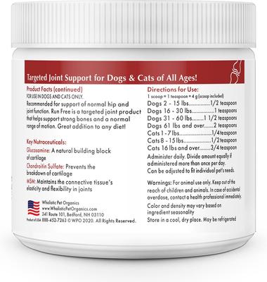 Run Free Powder Supplement for Dogs & Cats, 8-oz jar