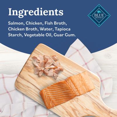 Tender Shreds Salmon & Chicken Toppers in Savory Broth, Wet Dog Food, 2.5-oz bag, 24 count