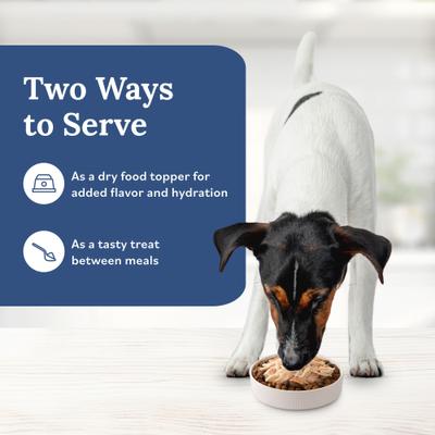 Tender Shreds Salmon & Chicken Toppers in Savory Broth, Wet Dog Food, 2.5-oz bag, 24 count