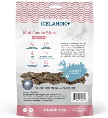 Grain-Free Mini Cod & Shrimp Combo Bites Adult Crunchy Cat Treats, 1.7-oz bag