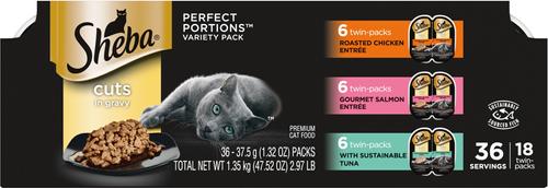 Perfect Portions Poultry Entrees Cuts in Gravy Variety Pack Adult Wet Cat Food Trays, 2.6-oz, case of 12