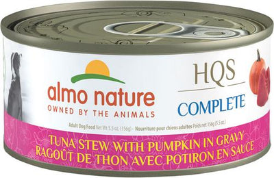 HQS Complete Tuna Stew with Pumpkin in Gravy Wet Dog Food, 5.5-oz can, case of 12
