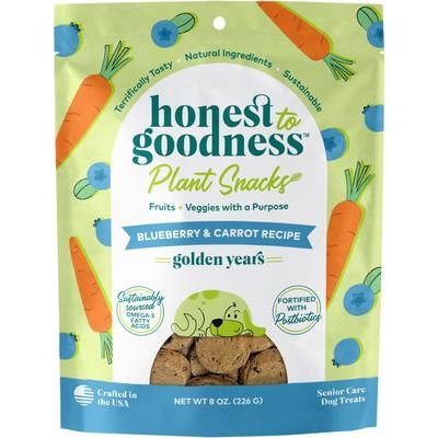 Premios para perros Plant Snacks Golden Years de arándanos y zanahoria, bolsa de 8 oz