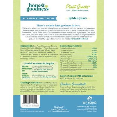 Premios para perros Plant Snacks Golden Years de arándanos y zanahoria, bolsa de 8 oz