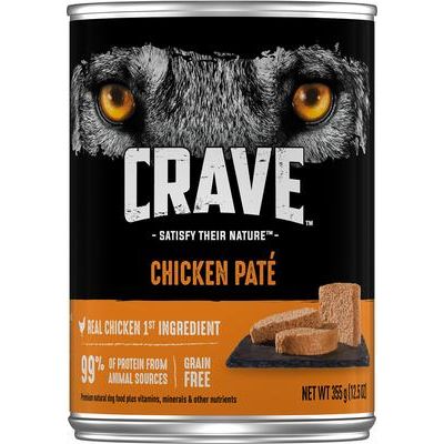 Alimento húmedo enlatado para perros sin cereales, Chicken Pate, 12 onzas (caja de 12)