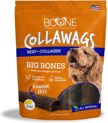 Collawags Large Bones Beef Flavor Dog Treats, 10-oz bag