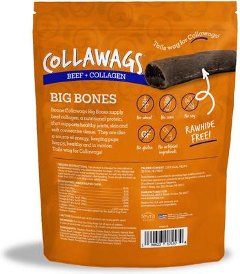 Collawags Large Bones Beef Flavor Dog Treats, 10-oz bag