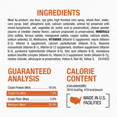 Burger with Cheddar Cheese Flavor Dry Dog Food, 6-oz pouch, case of 36