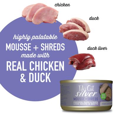 Silver Chicken, Duck & Duck Liver Grain-Free Wet Cat Food, 2.4-oz, case of 12