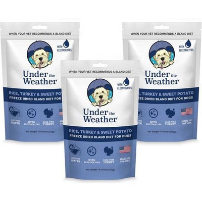 Alimento liofilizado para perros con arroz, pavo y batata, bolsa de 6 oz, 3 unidades