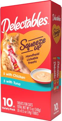 Bundle: Hartz Delectables Squeeze Up Variety Pack + Bisque Variety Pack Lickable Cat Treats