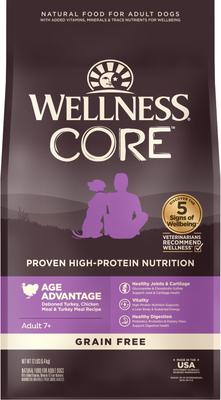 Bundle: Wellness CORE Grain-Free Senior Deboned Turkey Recipe Dry Dog Food, 12-lb bag + Old Mother Hubbard Mother's Solution's Hip & Joint Baked Dog Treats, 20-oz bag