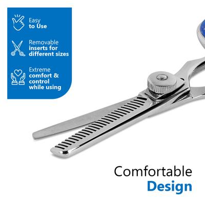 Professional Dog Grooming Thinning Shears, 4.5-in, Silver/Blue