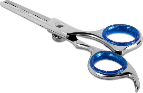 Professional Dog Grooming Thinning Shears, 4.5-in, Silver/Blue