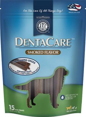 AKC Dentacare Yogurt & Peanut Butter Flavor Dental Dog Treats, Large, 20 count