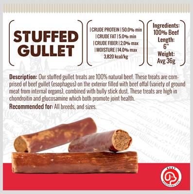 Stuffed Gullet Beef Flavored 6-in Dog Chews, 6 count