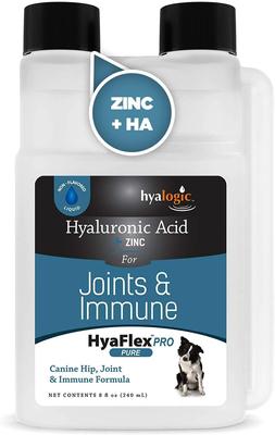 HyaFlex Hyalogic Pro Pure Hyaluronic Acid Zinc Joint & Immune Support Dog Supplement, 8-fl oz bottle