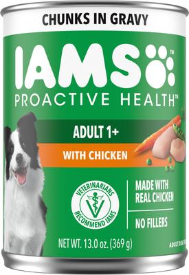 Proactive Health Beef Chunks in Gravy Canned Wet Dog Food, 13-oz can, case of 12