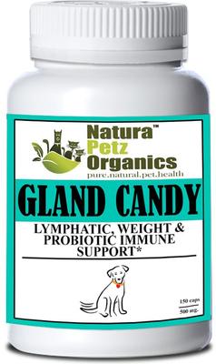 GLAND CANDY Omega 3 & 6 Lymphatic, Weight & Probiotic Immune Support* Dog Supplement, 150 count