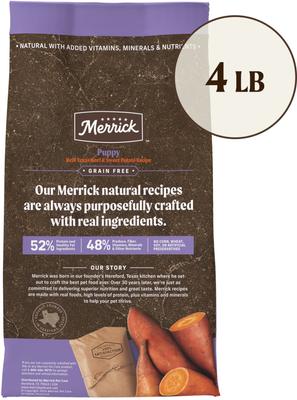 Grain-Free Dry Puppy Food Real Beef & Sweet Potato Recipe, 4-lb bag