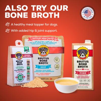 Bone Broth Pork & Apple Biscuits Natural Limited Ingredient Crunchy Dog Treats, 8-oz bag