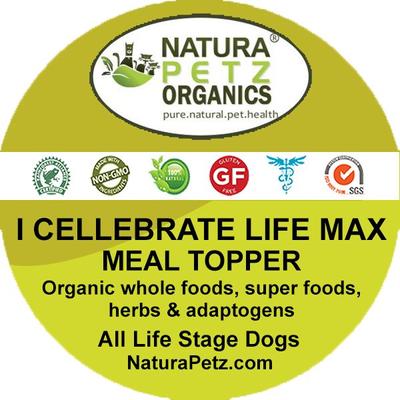 I CELLEBRATE LIFE MAX MEAL TOPPER- Antioxidant Cellular Boost + Adjunctive Lipoma Support* Dog Supplement, 4-oz jar