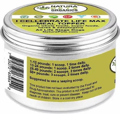 I CELLEBRATE LIFE MAX MEAL TOPPER- Antioxidant Cellular Boost + Adjunctive Lipoma Support* Dog Supplement, 4-oz jar
