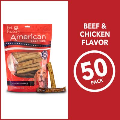 Beefhide Chip Rolls 5-inch Beef & Chicken Flavored Dehydrated Dog Hard Chews, 50 count