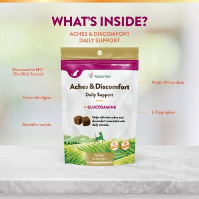 Aches & Discomfort Plus Glucosamine Soft Chews Joint Supplement for Dogs, 30 count