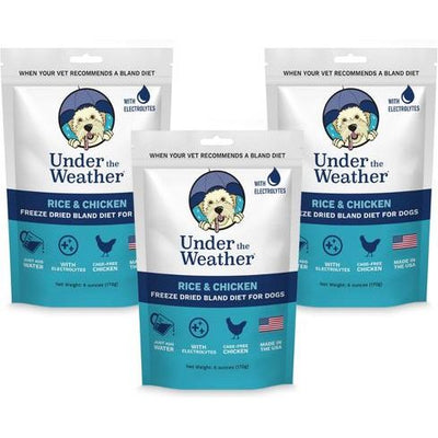Alimento liofilizado para perros de arroz y pollo, bolsa de 6 oz, 3 unidades